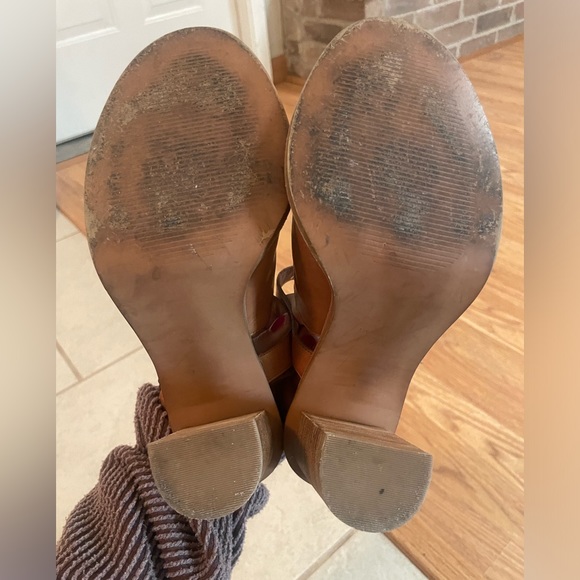 Madewell Sylvain Leather Block Heel Peep Toe Slingback Sz 7.5 - Picture 5 of 11